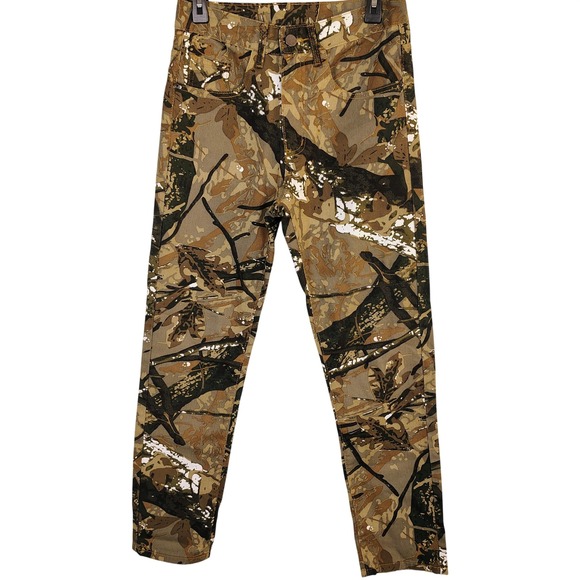 Other - Real Tree Camo Denim Pants Brown Tan Forest Print Size 28 x 29 hiking hunting